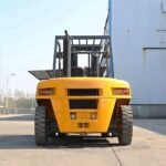 Diesel forklift prepared for load center and rated capacity review