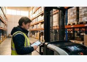 Electric forklift positioned for cost planning by capacity and warehouse duty
