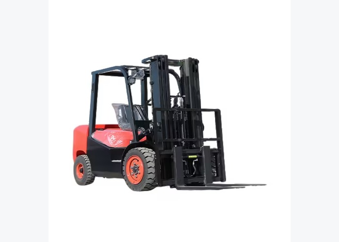 Heavy duty diesel forklift staged for construction and yard operations