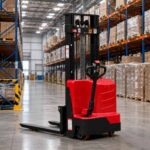 1.5 ton electric stacker prepared for lift-height and aisle-planning review