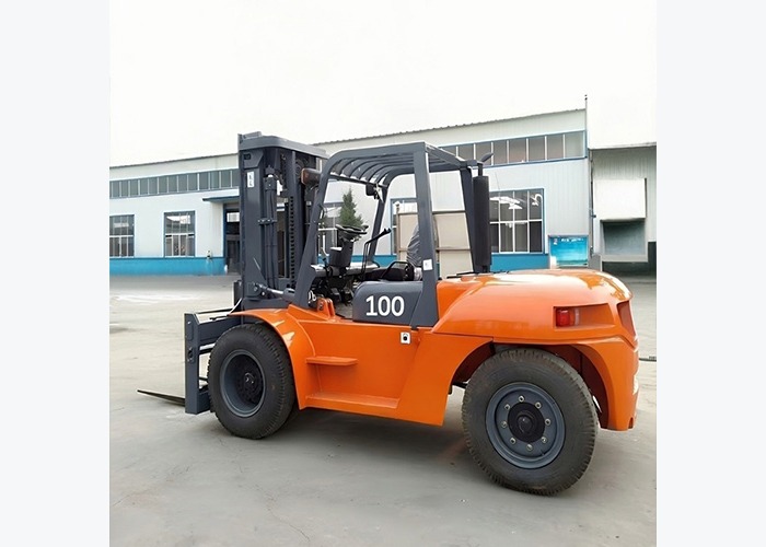 High-capacity diesel forklift positioned for container transfer and yard clearance review