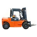Diesel forklift prepared for container loading and outdoor dock work