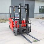 Electric forklift prepared for battery charging-time and shift planning review