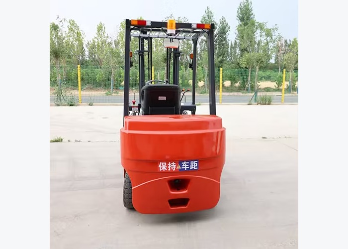 Electric forklift positioned for charger and battery matching discussion
