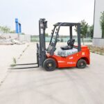 Electric forklift prepared for cold-storage battery and route planning