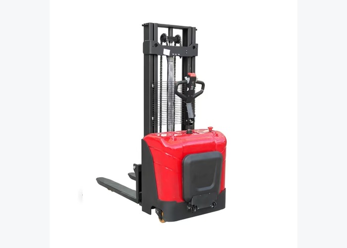 Walkie stacker prepared for battery connector and runtime inspection